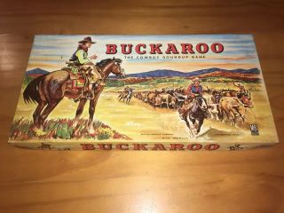 Vintage 1940’s/50’s Buckaroo The Cowboy Round Up Game 4306 Rare Milton Bradley
