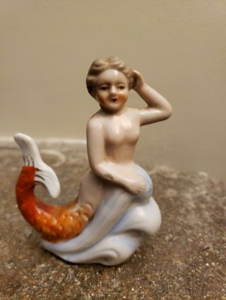 1945 - 51 Antique Mermaid Figurine Oj Made In Occupied Japan 4 " Tall