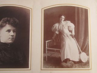 Antique Victorian Photo Album Filled W/ 44 Cabinet Cards Mostly Women Detroit Mi