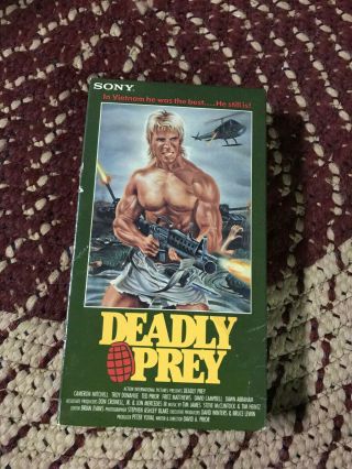 Deadly Prey Vhs Oop Rare Big Box Slip
