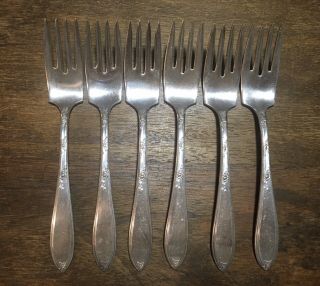 Wm Rogers Silverplate 1919 Rosemary - Salad Forks (set Of 6)
