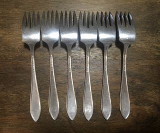 Wm Rogers Silverplate 1919 ROSEMARY - Salad Forks (Set Of 6) 2