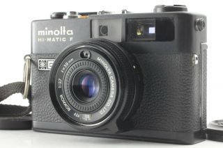 【rare Mint】minolta Hi - Matic F Black 35mm Rangefinder W/38mm F/2.  7 From Japan 340