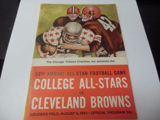 1965 Ncaa Football Program All American All Star Game Vs Cleveland Browns Rare