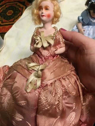 Antique Doll Toilet Paper Cover Satin Dress