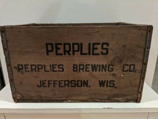 Perplies Brewing Company Wood Crate - Extremely Rare - 1940 