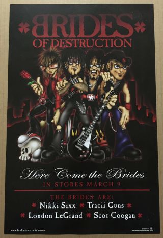 Nikki Sixx Brides Of Destruction Rare 2004 Promo Poster For Here Cd Motley Crue
