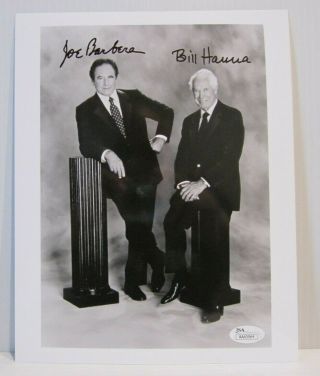 RARE BILL HANNA and JOE BARBERA Signed B&W 8x10 Photo w/JSA Authentication 2