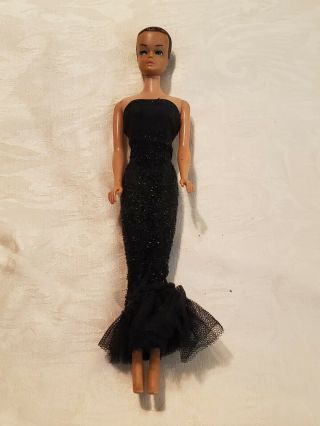 Vintage Midge Barbie Doll Mattel Molded Hair Brunette Blue Eyes 1960s