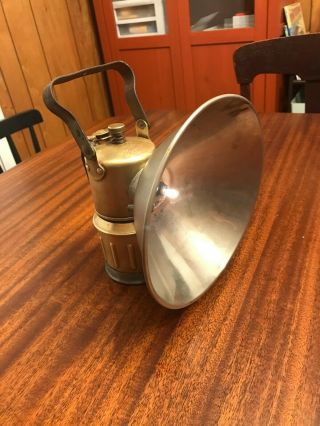 Antique Brass Copper Coal Miners Carbide Lamp Lantern Justrite Caving