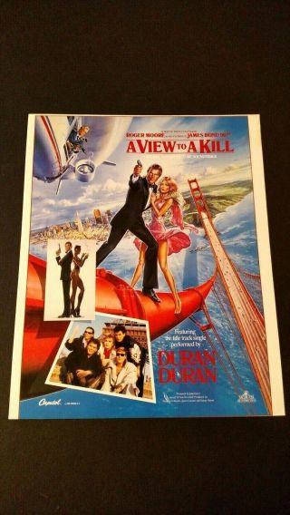 Duran Duran " A View To A Kill " (1985) Rare Print Promo Poster Ad