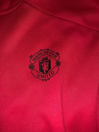 MANCHESTER UNITED ADIDAS ZIP JACKET HOODY,  RED SIZE 11 - 12 Years Rare 3