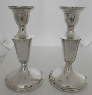Redlich & Company Weighted Sterling Candle Holders,  No.  1625 5 3/4 