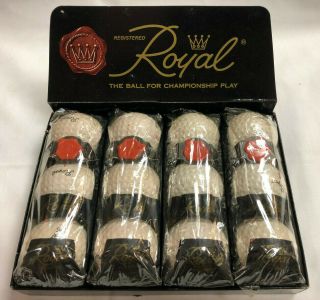 Box Of 12 Rare Vintage Royal (crown) Golf Balls,  4 Xtra Sleeves 24 Balls Total
