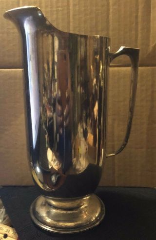 Pm Italy Silver Plated Water Pitcher.  9 1/4 "