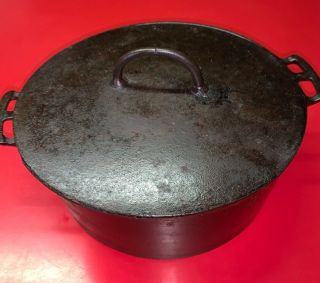 Rare Old Erie Pre - Griswold 834 9 Dutch Oven With 838 9 Flat Top Lid