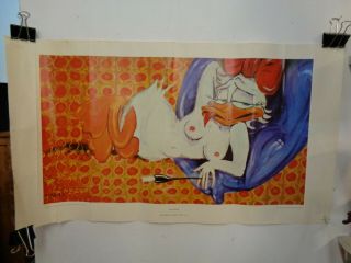 Rare 1966 Daisy Duck " Odalisque " Joel Beck Poster