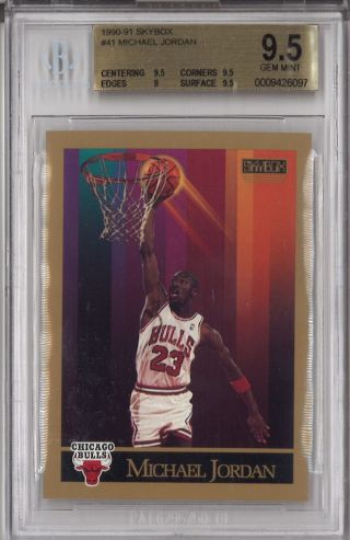 Bgs 9.  5 Michael Jordan 1990 - 91 90 - 91 Skybox 41 Chicago Bulls Hof Rare Gem