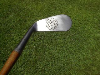 Spalding Gold Medal,  Antique Wood Shafted,  Ball Faced Golf Mid - Iron 3