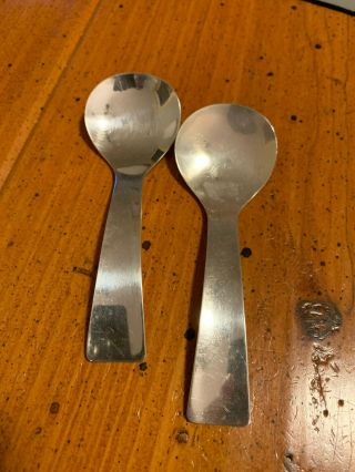 Two Allan Adler Sterling Silver Spoons California Silversmith Hand Wrought