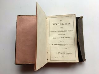 1874 Antique Leather Bound Pocket Testament York - American Bible Society 2