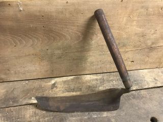 Antique Hand Forged Iron Hay Knife Old Farm Tool Primitive Wall Display Decor