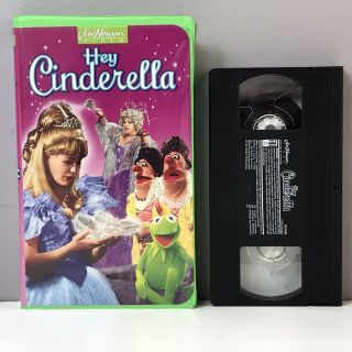 Jim Henson Hey Cinderella Vhs Video Tape 1994 Muppets Green Clamshell Vtg Rare