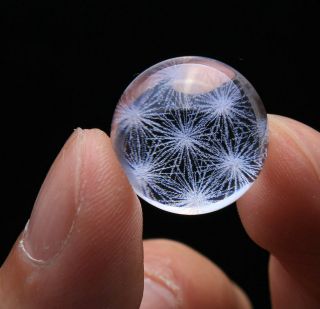 7.  8g Find Rare Natural Pretty Snowflake Phantom Quartz Crystal Sphere Ball11