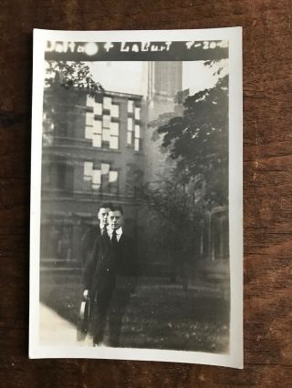 Antique C.  1900 Double Exposed Postcard - Student Male