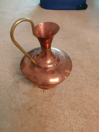 Vintage Copper And Brass Decorative Water Jug/ Vase