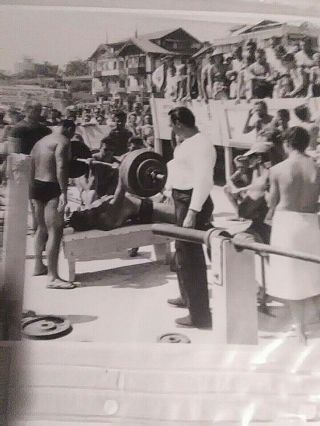 Art Zeller 8x10 Photo 1960 Venice Beach Weight Lifting Rare