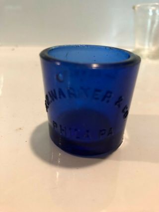 Wr Warner Philadelphia Pa Cobalt Antique Pharmacy Medicine Dose Glass Cup Shot