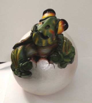 Vintage Rare Large Signed Editions Tortoise Turtle Hatching Studio Art Egg