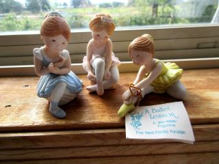 Full Set Of 3 Series Vii Holly Hobbie Miniature Ballerina Figurines Vtg With Tag