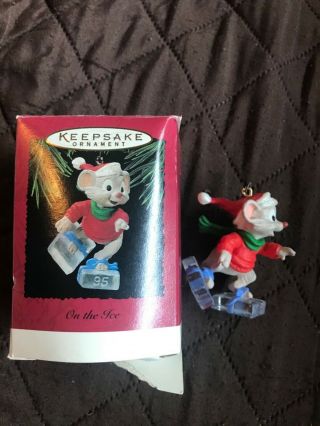 Hallmark Keepsake Ornament 1995 Mouse On The Ice RARE Vintage Christmas 2