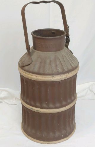 Antique Texaco Embossed 5 Gallon Bulk Oil Can 19 " Barn Find Paint