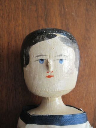 Antique Wooden Penny Doll Made In Germany Late 1800