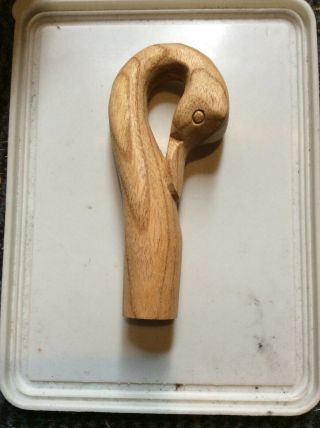 Wooden Carved Swan Head For Walking Stick Making.