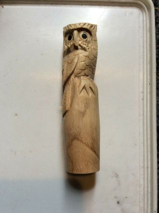 Wooden Carved Owl For Walking Stick Making