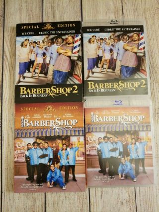 Barbershop 1 & 2 Special Edition Blu - Rays W/ Oop Very Rare Slipcovers.  Ice Cube
