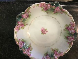 Antique Malmaison J & C Germany Serving Bowl Pink Flower Pattern