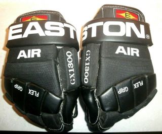 Easton Air Gx 1300 Hockey Gloves 13.  5 " Black White Rare 1990 