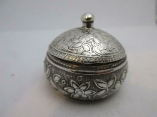 Vintage C1920 Persian / Middle East Sterling Silver Pot And Cover 4x3cm K142