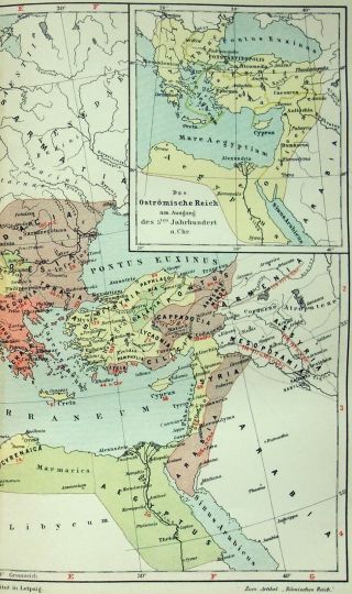 1907 Map of the Roman Empire in the Middle of the Second Century AD by Meyers 3