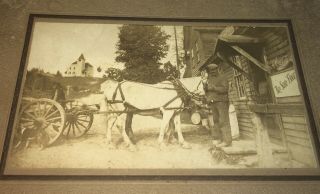 Rare Antique American Storefront Landscape Horse & Dog Coca Cola Cabinet Photo