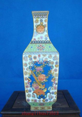 250mm Handmade Painting Cloisonne Porcelain Vase Flower Bird Yongzheng Mark