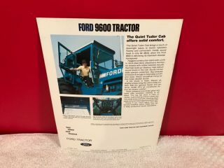 RARE 1975 FORD FARM TRACTOR 9600 DEALER ADVERTISING SALES BROCHURE 2