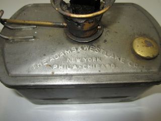 Antique Adams & Westlake Co.  Kerosene Lantern Fount Lamp 2