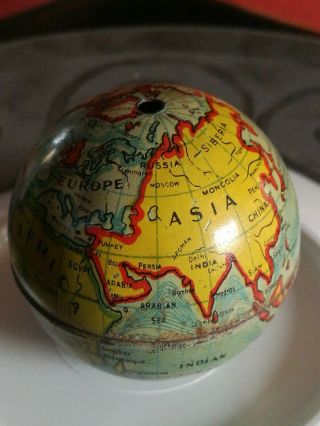 Vintage Globe Small 2inch Metal Made In England With Persia
