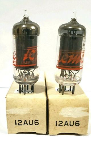2 Rare Matching Marconi 12au6 Vacuum Tubes Nos 100,